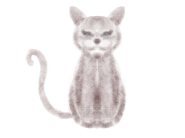 Акварельный кот