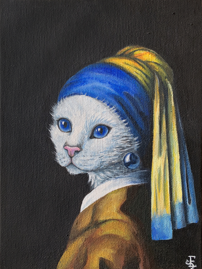 Cat with a pearl earring