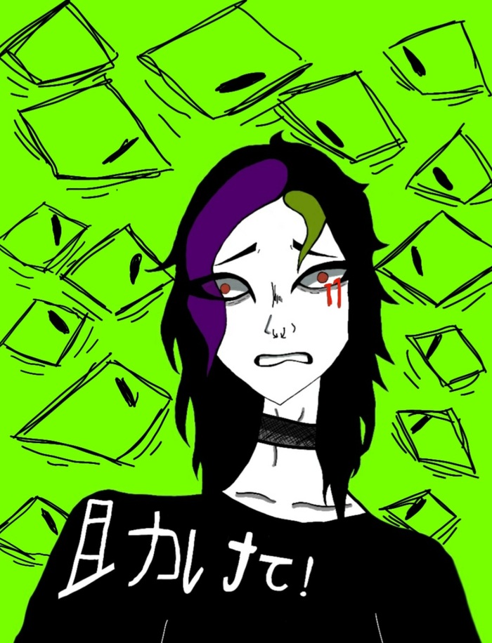 Всем Привет :3 Я Решила нарисовать персонажа своей манги ) этот арт вы можете напечатать на футболке,кружку и на многое другое)