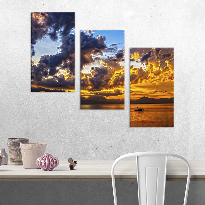 Модульная фотокартина на холсте «Золотой вечер»