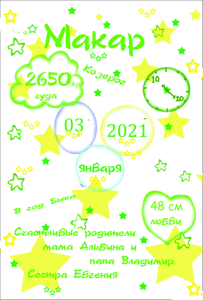 Метрика новорожденного