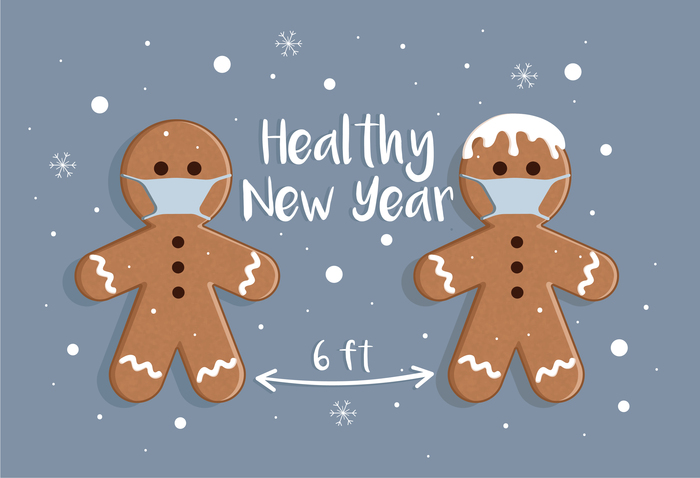 Открытка на Новый год в карантин