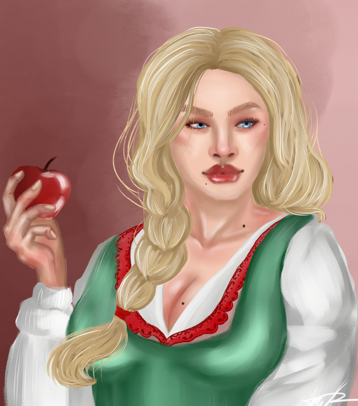 девица с яблоком 