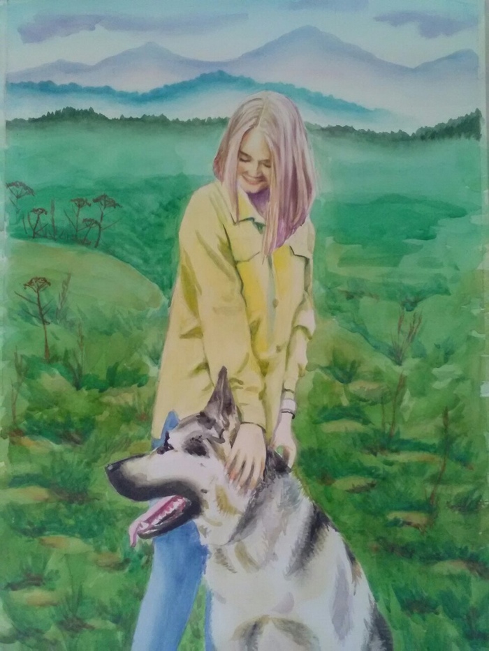 Девочка с собакой