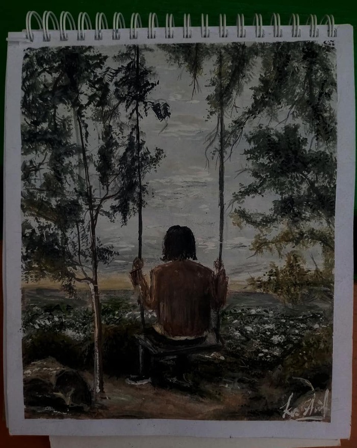 мальчик в равновесии на высоте