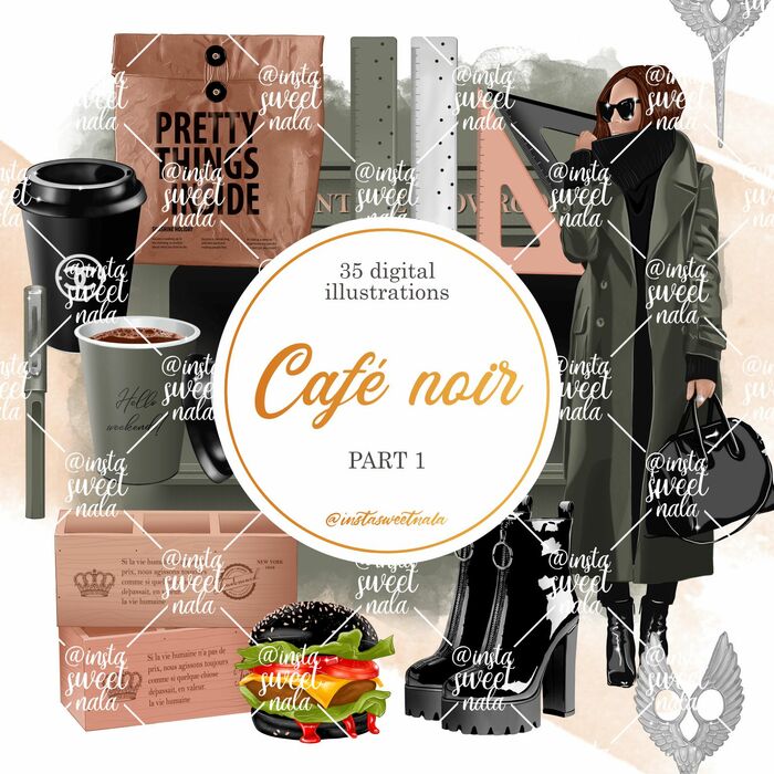 Набор иллюстраций Café noir (part 1)