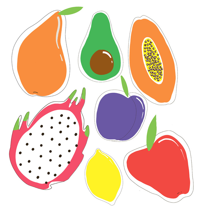 Набор из стилизованных фруктов 