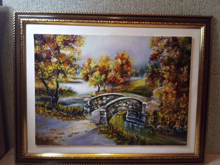 Осенний пейзаж.масло,холст.25/35.оформлена.
