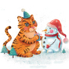 Тигр и снеговичок