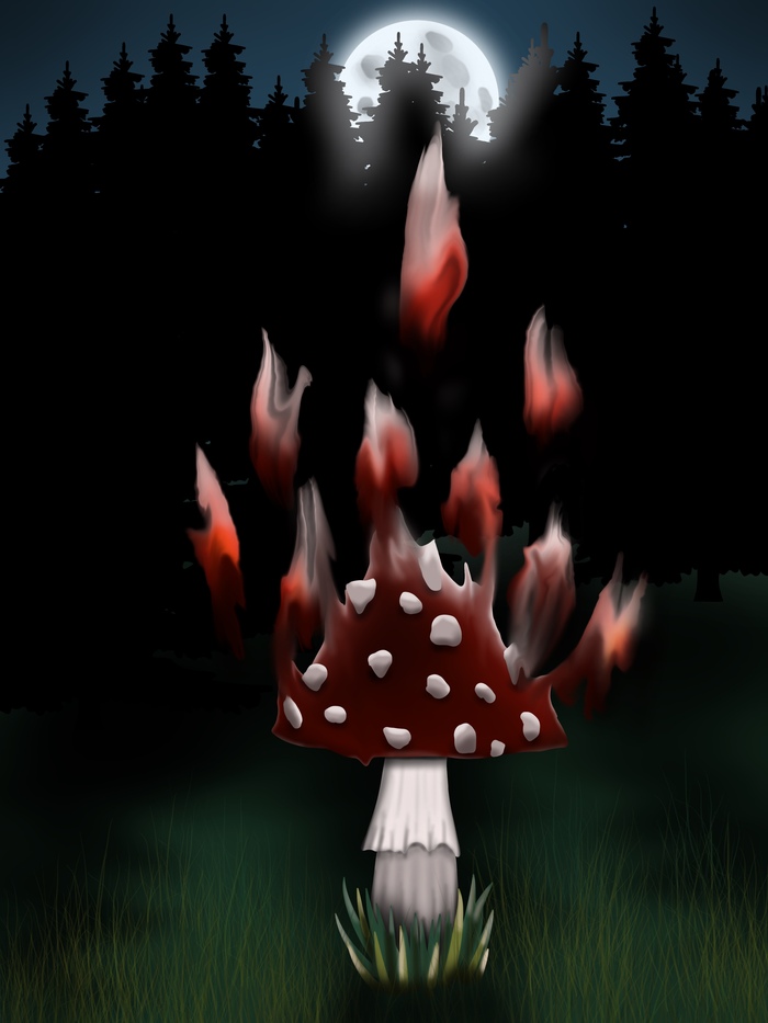 Мухомор в 3д