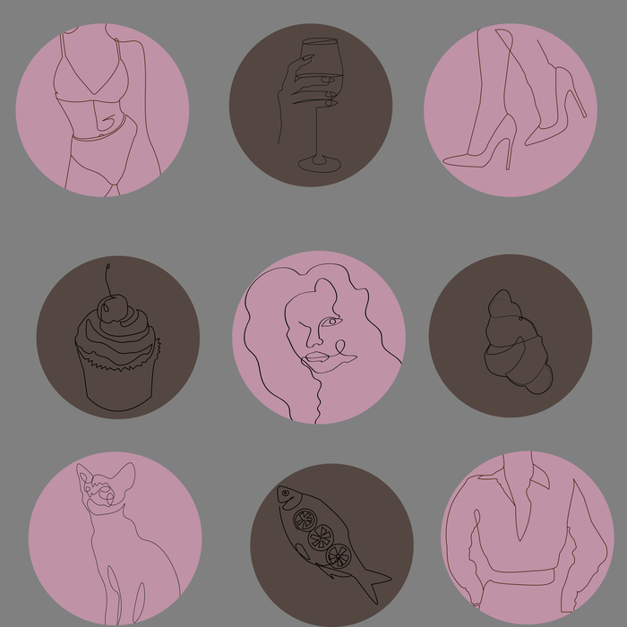 иконки для закрепленных инстаграм в стиле лайн арт