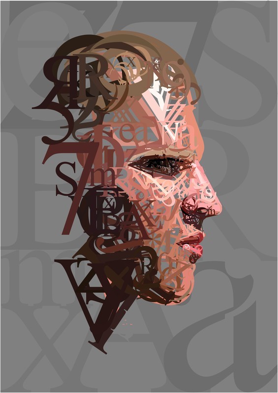 Портрет из букв и цифр