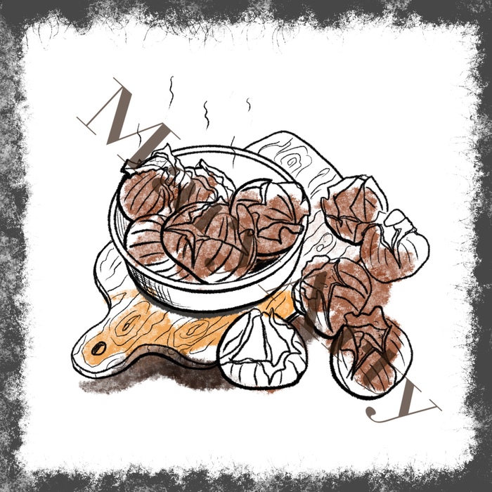 Жареные каштаны.