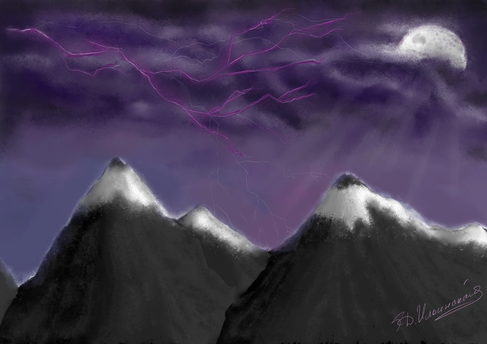 горы во тьме