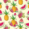 Летний бесшовный паттерн с фруктами.