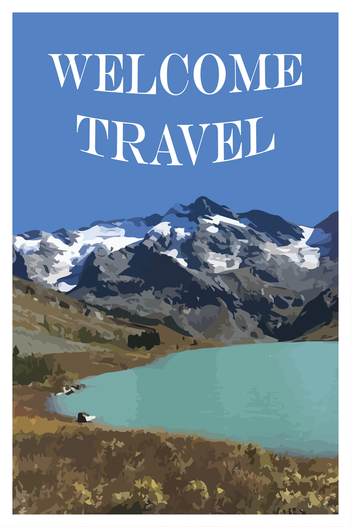 Welcome travel. Открытка, флайер, постер.