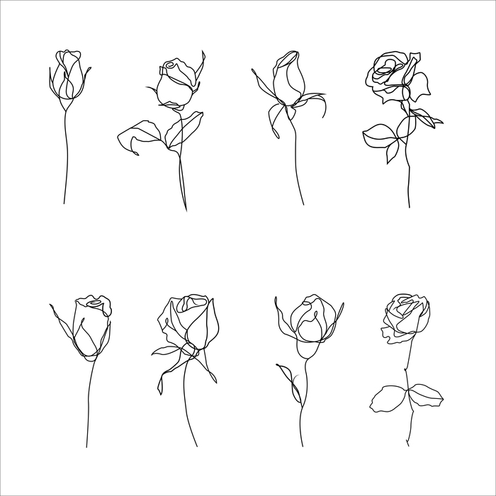 Roses icons set