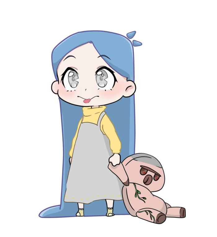 девочка с голубыми волосами