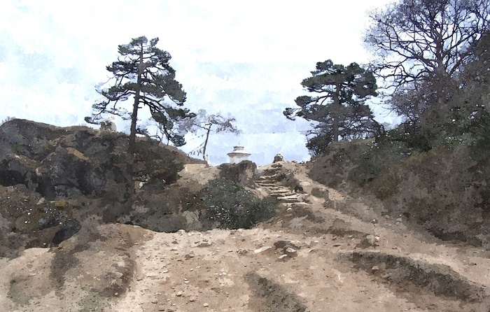 Буддистская ступа в горах