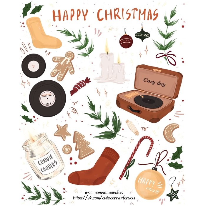 Рождественские стикеры