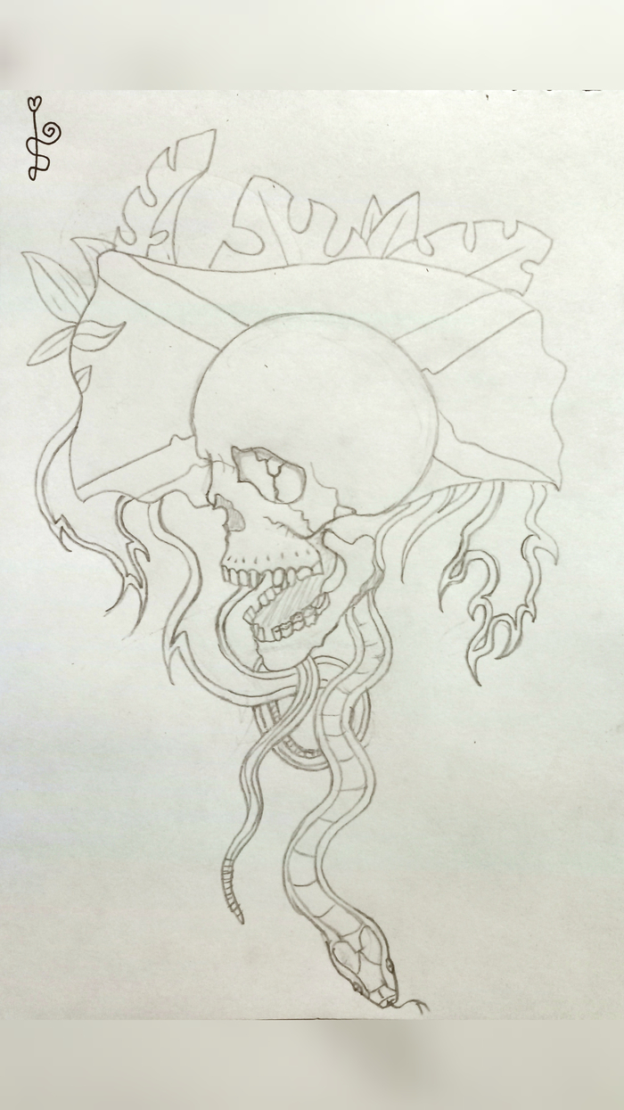 Тату. Череп вмф