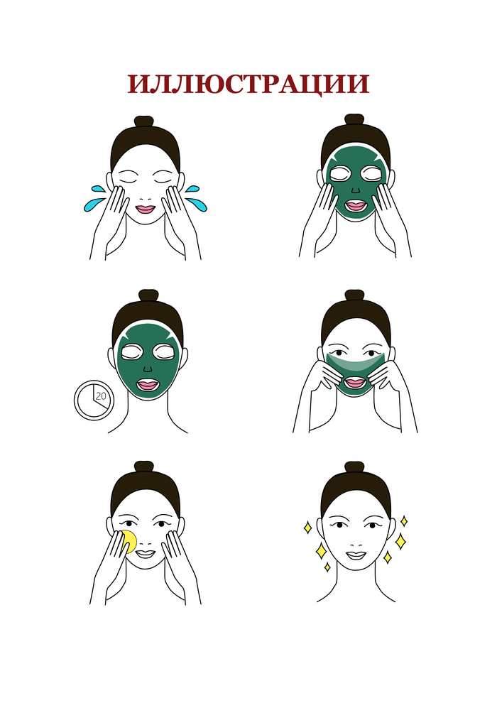 Линейная иллюстрация, как использовать маску для лица