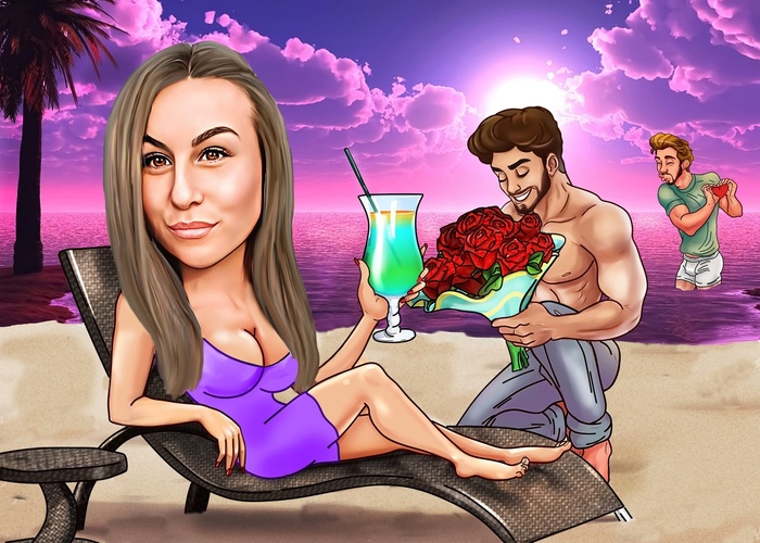 Сюжетный шарж по фото