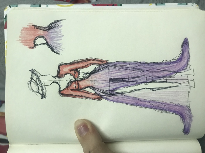 эскиз на вечернее платье 