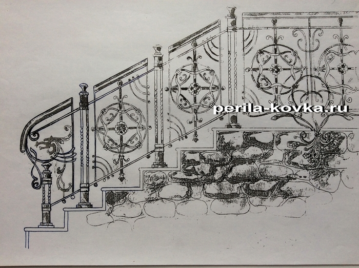 Ограждение крыльца в восточном стиле