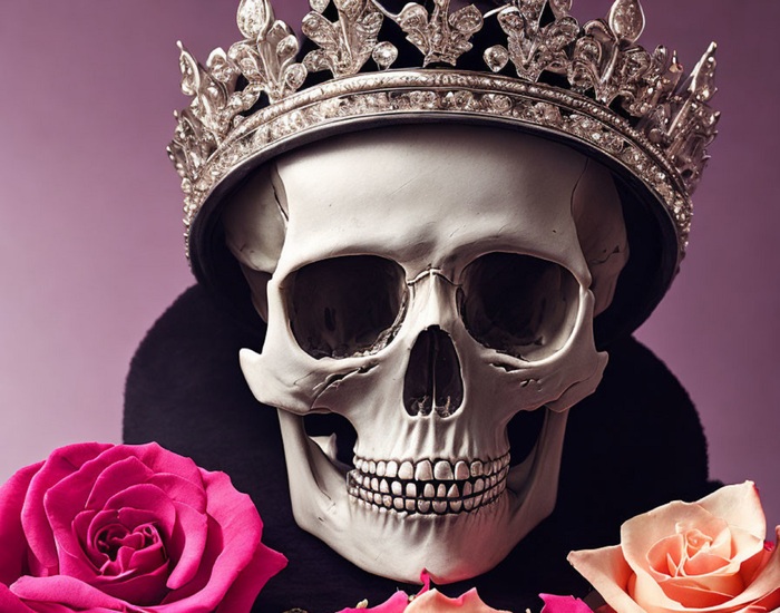 Череп с розами