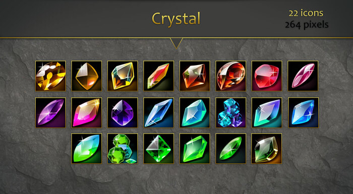 Пак иконок кристаллов