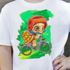 Принт на детскую футболку "Черепашонок на велосипеде""