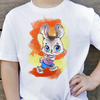 Принт на детскую футболку "Зайчонок с битой"
