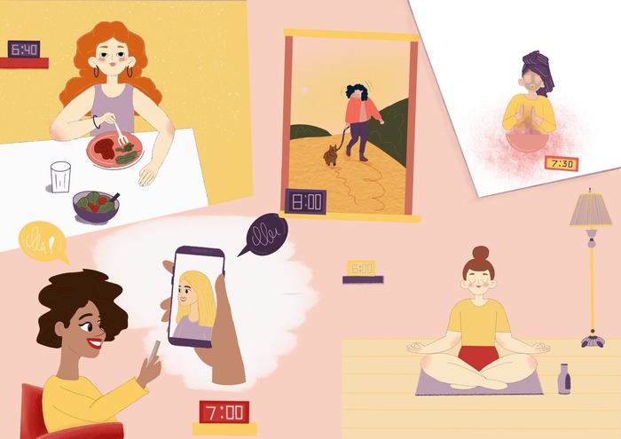 Иллюстрация «утренняя рутина»