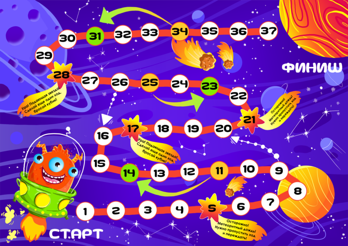 Игра-ходилка для маленьких детей 4+ 60 на 50 см