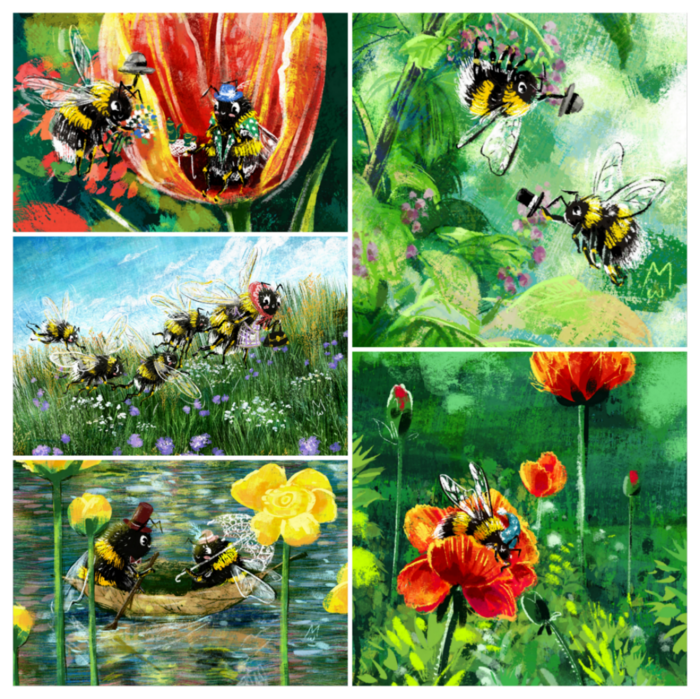 Серия открыток "Шмелиные истории"