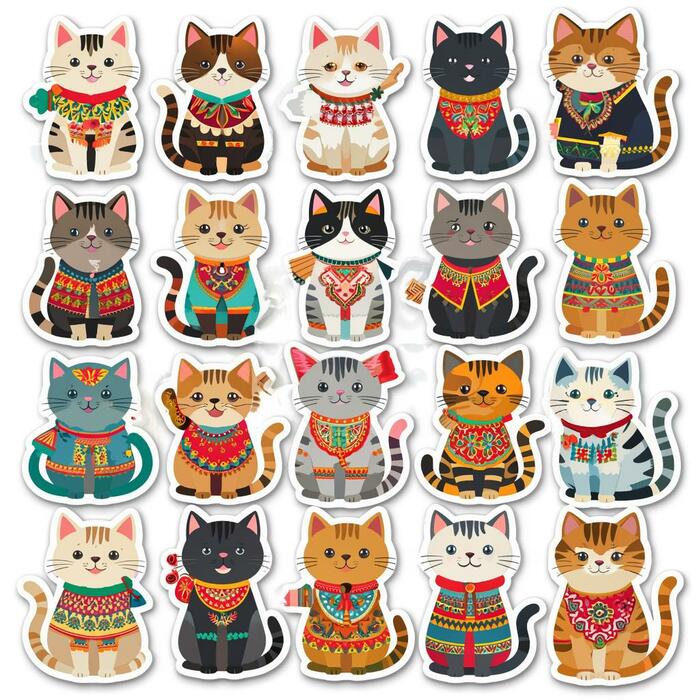 стикеры наклейки  котиков мира 