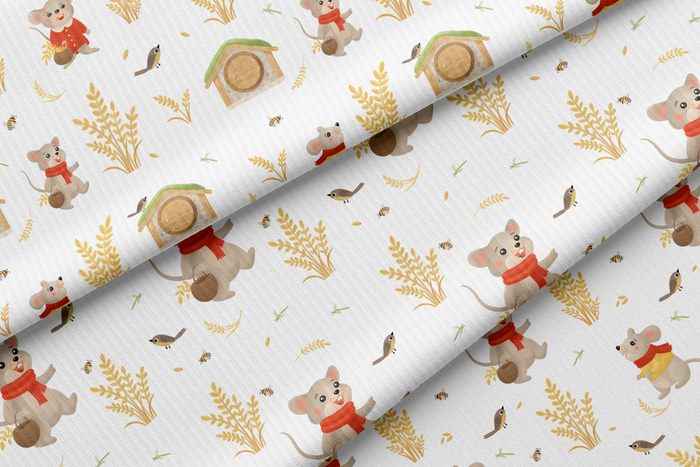 Детский бесшовный паттерн с мышками