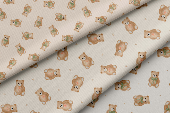 Детский паттерн с мишками и бантами