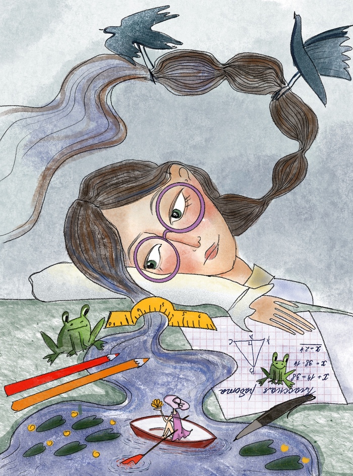 Иллюстрация к стихотворению Агнии Барто "Чудо на уроке"