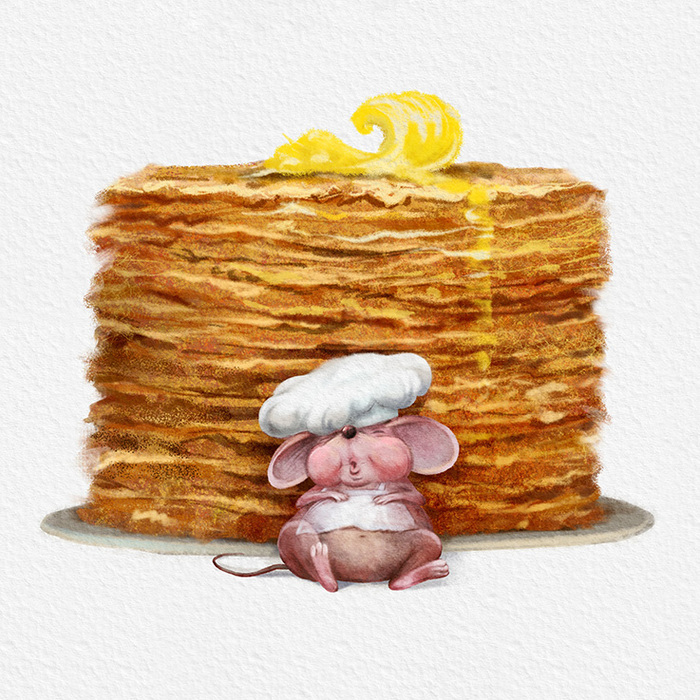 Мышонок с блинами (Масленица)