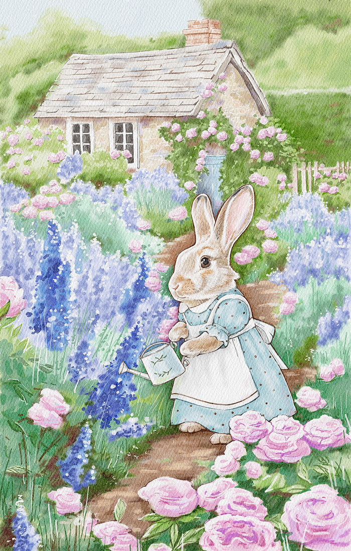 Зайка в саду