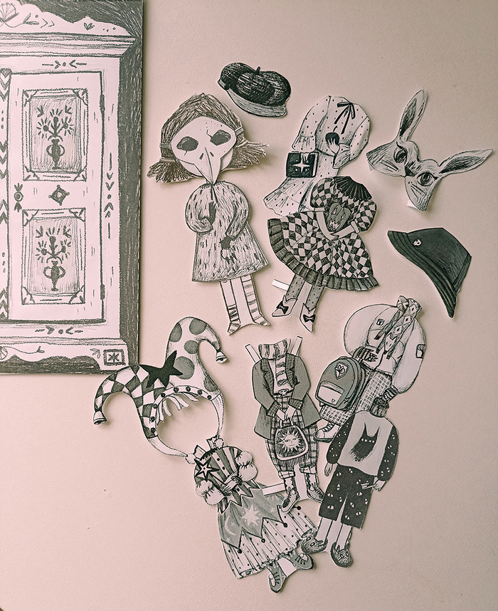 Бумажная кукла-ведьмочка. Цифровой формат.