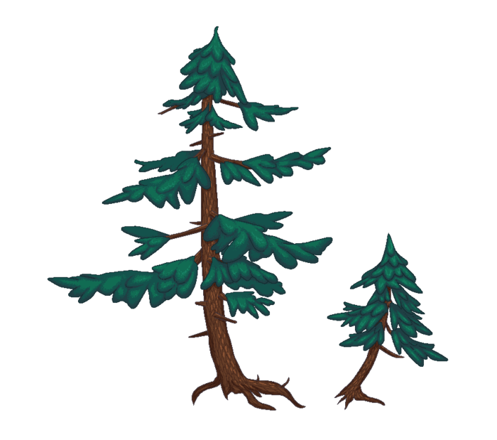 Деревья в стиле пиксель-арт