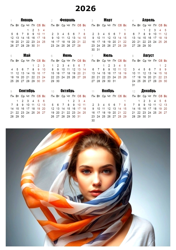 Календарь на 2026 год