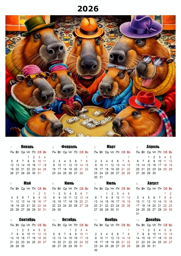 Календарь на 2026 год