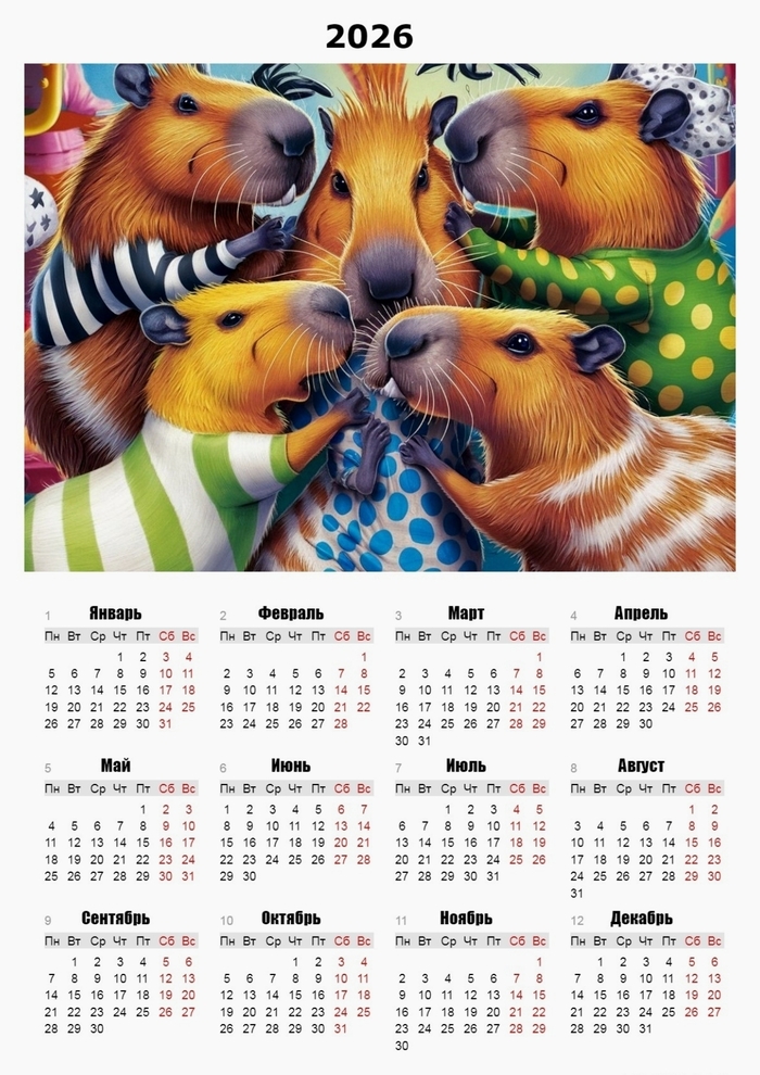 Календарь на 2026 год