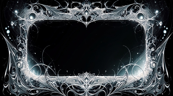 Рамка на чёрном фоне с эльфийским узором