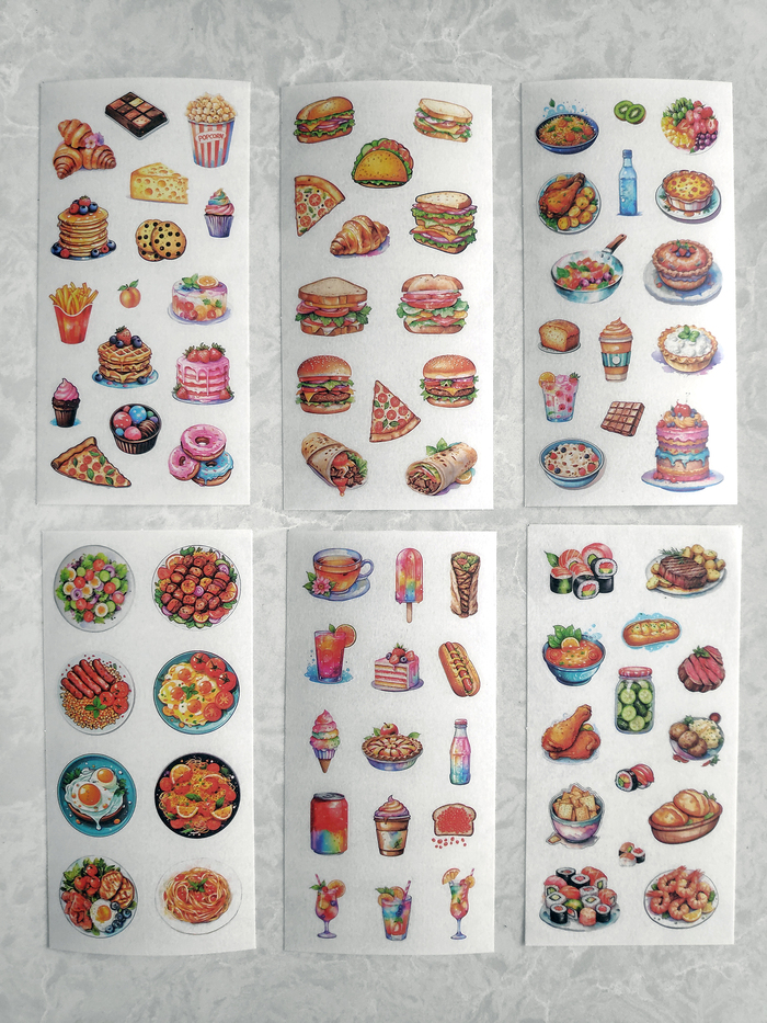 Большой набор наклеек "Вкусняшки"