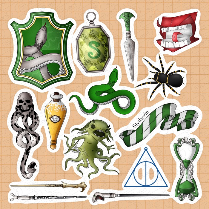 Стикерпак "Гарри Поттер": "Факультет Слизерин"